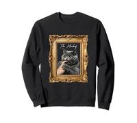 The Mischief Cat Art - Funny Vintage Cat Biting Hand Design Sweatshirt