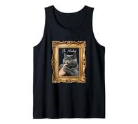 The Mischief Cat Art - Funny Vintage Cat Biting Hand Design Tank Top