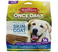 The Missing Link, Once Daily, Superfood Dental Chew, Skin, Coat, Teeth, For Large To Extra Large Dogs, 14 Chews, 1.1 lb (0.5 kg)