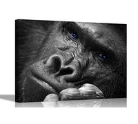 The Model Gorilla Canvas Wall Art Prints Home Decor Pictures Animal Artwork Framed and Stretched Nature Framed Posters 76 x 50cm (30 x 20 inches)