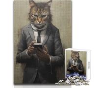 The Modern Cat Employee 1000 Pieces Puzzles for Adults Interactive Educational Skill Game Great Meaningful Gift Idea Size 38x26cm