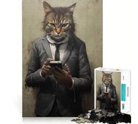 The Modern Cat Employee 1000 Pieces Puzzles for Teenagers Boost Recall Relaxing Fun Accurate Edge Thoughtful Gift (38x52cm)