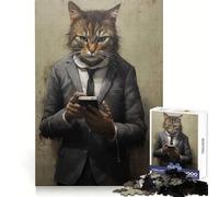 The Modern Cat Employee Jigsaw Puzzles 1000 Pieces for Adults Reason Skill Toy Calm Relax Exact Cut Heartfelt Gift (38x26cm)