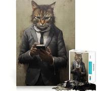 The Modern Cat Employee Jigsaw Puzzles 1000 Pieces for Adults Reason Skill Toy Calm Relax Exact Cut Heartfelt Gift (38x26cm)