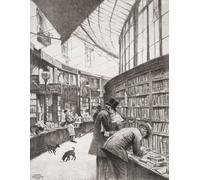 The Moens bookshop in Galeria Bortier Brussels Belgium. Customers browsing books. After a work dated 1919 by Franz Gailliard. Poster Print by Ken Welsh (13 x 17)
