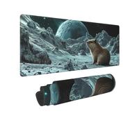 The Mole On The Moon Mouse Pad In Big Extended Non-Slip Rubber Base Mousepad With Stitched Edges Gaming Pc Desktop Large Mouse Pad 11.8x31.5