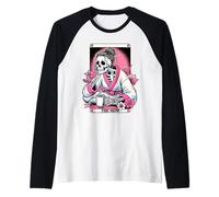 The Mom Tarot Card Skeleton Tired Mom Funny Skull Coffee Raglan Baseball Tee