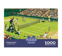 The Moment of A Tennis Player Saving A Shot Wooden Jigsaw Puzzle Waterproof 1000 Piece Puzzles for Adults Fun Educational Games