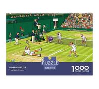 The Moment of A Tennis Player Saving A Shot Wooden Jigsaw Puzzle Waterproof 1000 Piece Puzzles for Adults Gifts Fun Home Decoration