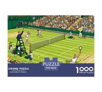 The Moment of A Tennis Player Saving A Shot Wooden Jigsaw Puzzle Waterproof 1000 Piece Puzzles for Adults Colourful Educational Games