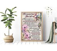 The Moment You Left Me Poster Hummingbirds Poster Poem Memorial Poster Family Member Loss Poster Loss of Loved One Poster Home Decor Bathroom Metal Sign 8x12 inch