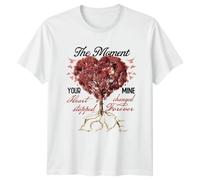 The Moment Your Heart Stopped Mine Changed Forever Love Romantic Relationships Mens T-Shirt Womens Tee Graphic Unisex Apparel 3XL White