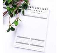 The Momentum A5 Spiral Daily Planner Pad - Undated Refillable Meeting Notebook for Work with To-Do List, Modern Gray & White Office Desk Accessories