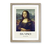 The Mona Lisa By Leonardo Da Vinci Exhibition Museum Painting Framed Print | A2 Oak Framed Wall Art | Ready to Hang | Modern Historical Picture | Living Room Bedroom Lounge Office
