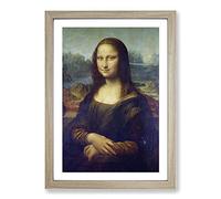 The Mona Lisa by Leonardo Da Vinci Framed Print | A2 Oak Framed Wall Art | Ready to Hang | Modern Historical Picture | Living Room Bedroom Lounge Office