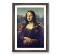 The Mona Lisa by Leonardo Da Vinci Framed Print | A2 Walnut Framed Wall Art | Ready to Hang | Modern Historical Picture | Living Room Bedroom Lounge Office