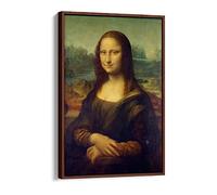 The Mona LisaClassic Canvas Floater Frame Print Picture Art - Walnut Frame 24 inch wide x 36 inch high