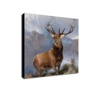 The Monarch of the Glen by Edwin Landseer 1851 - Wrapped Framed Canvas Wall Art (12 x 12 inch / 30cm x 30 cm)