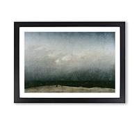 The Monk by The Sea by Caspar David Friedrich Framed Print Black A2