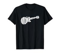 The Monkees Classic White Guitar Logo Black T-Shirt, Men, Black, 4X-Large
