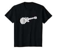 The Monkees Classic White Guitar Logo Black T-Shirt, Youth, Black, 3T