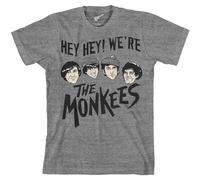 The Monkees T Shirt Hey Hey! Band Logo Official Mens Grey M
