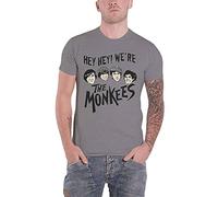 The Monkees T Shirt Hey Hey! Band Logo Official Mens Grey XL