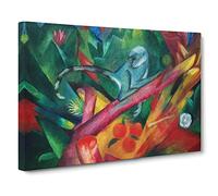 The Monkey By Franz Marc Canvas Print | Gallery Wrapped 30mm Frame Wall Art | 30x20 inches | Ready to Hang | Classic Animals Picture | Living Room Bedroom Lounge Office