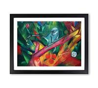The Monkey By Franz Marc Classic Painting Framed Wall Art Print, Ready to Hang Picture for Living Room Bedroom Home Office Décor, Black A3 (46 x 34 cm)
