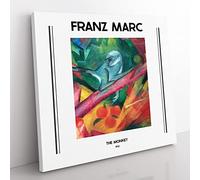 The Monkey By Franz Marc Exhibition Museum Classic Painting Canvas Wall Art Print Ready to Hang, Framed Picture for Living Room Bedroom Home Office Décor, 35x35 cm (14x14 Inch)