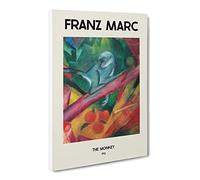 The Monkey By Franz Marc Exhibition Museum Painting Canvas Wall Art Print Ready to Hang, Framed Picture for Living Room Bedroom Home Office Décor, 20x14 Inch (50x35 cm)