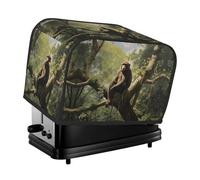 The Monkey sitting on a tree toaster cover is suitable for 2 small toaster covers with wide slots and comes with a storage pocket to meet diverse baking needs.