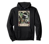 The Monster Frankenstein And Bride The Lovers Tarot Card Pullover Hoodie