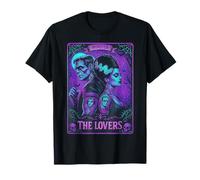 The Monster Frankenstein and Bride The Lovers Tarot Card T-Shirt