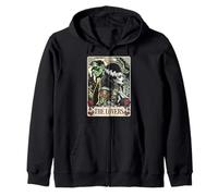 The Monster Frankenstein And Bride The Lovers Tarot Card Zip Hoodie