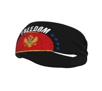 The Montenegro Flag and Freedom Headbands Men Women Non Slip Wicking Sports Sweatband for Gym Basketball Yoga Hairbands