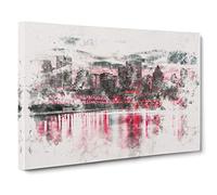 The Montreal Canada Skyline Watercolour Canvas Print for Living Room Bedroom Home Office Décor, Wall Art Picture Ready to Hang, 30 x 20 Inch (76 x 50 cm)