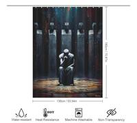 The Monument to The First Lie - The One Who Lowered His Gaze Anti-Mould Proof Resistant Quick Drying Proof Resistant Soft Fabric Hotel Shower Curtain for Bathtub Shower Stall 53.54x70.87Inch（136x180cm