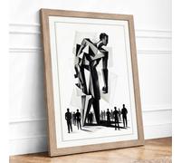 The Monumental Figure Expressionism Framed Wall Art Print A2 (59.4×42cm) Oak, Wall Decor for Living Room, Bedroom, Office & Home, Ready to Hang, Art Gift