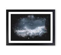 The Mood of The Clouds Paint Splash Framed Print | A2 Black Framed Wall Art | Ready to Hang | Modern Landscape Picture | Living Room Bedroom Lounge Office