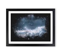The Mood Of The Clouds Paint Splash Modern Art Framed Print | A2 Black Framed Wall Art | Ready to Hang | Modern Landscape Picture | Living Room Bedroom Lounge Office
