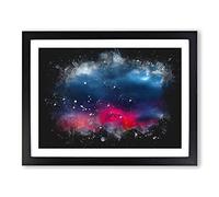 The Mood Of The Sky Paint Splash Modern Art Framed Print | A2 Black Framed Wall Art | Ready to Hang | Modern Landscape Picture | Living Room Bedroom Lounge Office