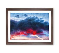 The Mood Of The Sky Painting Modern Art Framed Print | A2 Walnut Framed Wall Art | Ready to Hang | Modern Landscape Picture | Living Room Bedroom Lounge Office