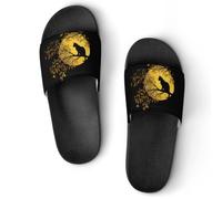 The Moon And Cat PVC Slippers Home Slides | Shower Shoes Anti-Skid House Bathroom Slippers for Women Men