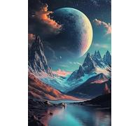 The Moon and Snow Mountains Landscape Series Wooden Puzzle, Dust - Free Perfect Interlocking, Suitable for Home Decoration, Birthday Gifts, Suitable for Both Men and Women_500pcs