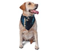 The Moon And The Wolf Printed Graphic Pet Triangle Scarf For Dogs & Cats, Adjustable Cute Pet Bandana For & Photo Shoots