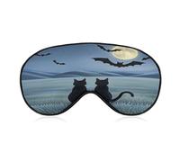 The Moon at Night Sleep Mask Light Block-Out Eye Mask for Side Sleeper Pressure-Free Soft Night Blindfold with Adjustable Strap Breathable Sleep Eye Cover for Travel