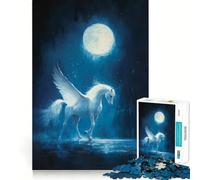 The Moon Call to Pegasus Hard Jigsaw Puzzle for Adults 1000 Pieces Strengthen Recall Stress Release Premium Edge Fine Art Piece (50x75cm)