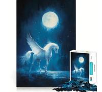 The Moon Call to Pegasus Hard Jigsaw Puzzle for Adults 1000 Pieces Strengthen Recall Stress Release Premium Edge Fine Art Piece (38x26cm)