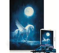 The Moon Call to Pegasus Hard Jigsaw Puzzle for Adults 1000 Pieces Strengthen Recall Stress Release Premium Edge Fine Art Piece (38x26cm)